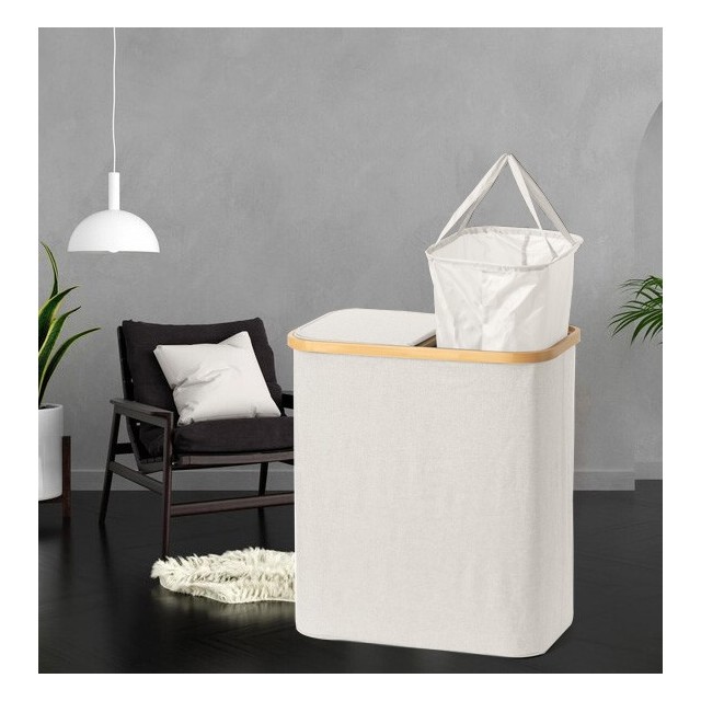 Panier à linge 110L crème