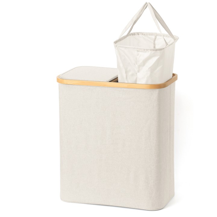 Panier à linge 110L crème