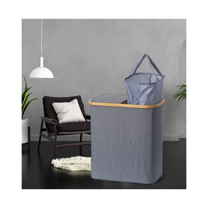 Panier à linge 110L gris