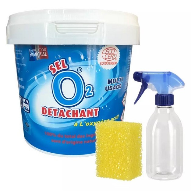 Sel détachant 1kg + pulvérisateur + éponge